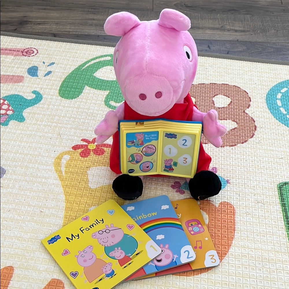 Peppa Pig Plush Toy with Books - Pink - Picture 1 of 1